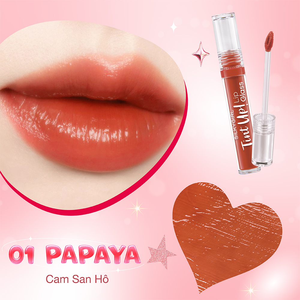 Mô tả Son Bóng Silkygirl Tint Up Lip Glass căng bóng mọng nước dưỡng ẩm lâu trôi 3g - 1