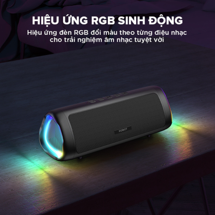Mô tả Loa Bluetooth 5.3 Robot RB525 Bass Mạnh 10W Đèn Led RGB, Kháng Nước, Pin Trâu - Hỗ Trợ Kết Nối Thẻ Nhớ, AUX - 3