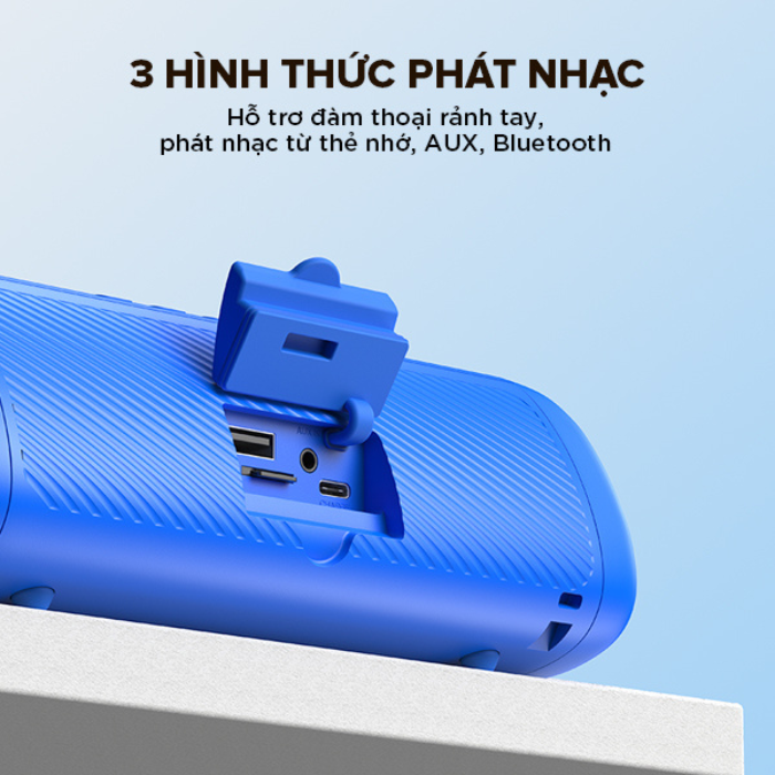 Mô tả Loa Bluetooth 5.3 Robot RB525 Bass Mạnh 10W Đèn Led RGB, Kháng Nước, Pin Trâu - Hỗ Trợ Kết Nối Thẻ Nhớ, AUX - 4