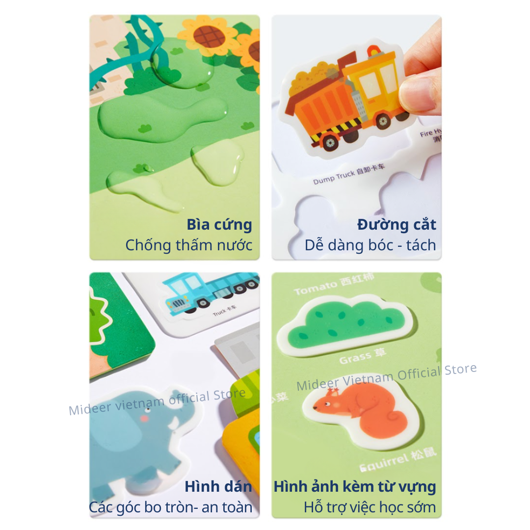 Sticker dán cho bé dùng được nhiều lần Mideer Reusable Jelly Sticker ...