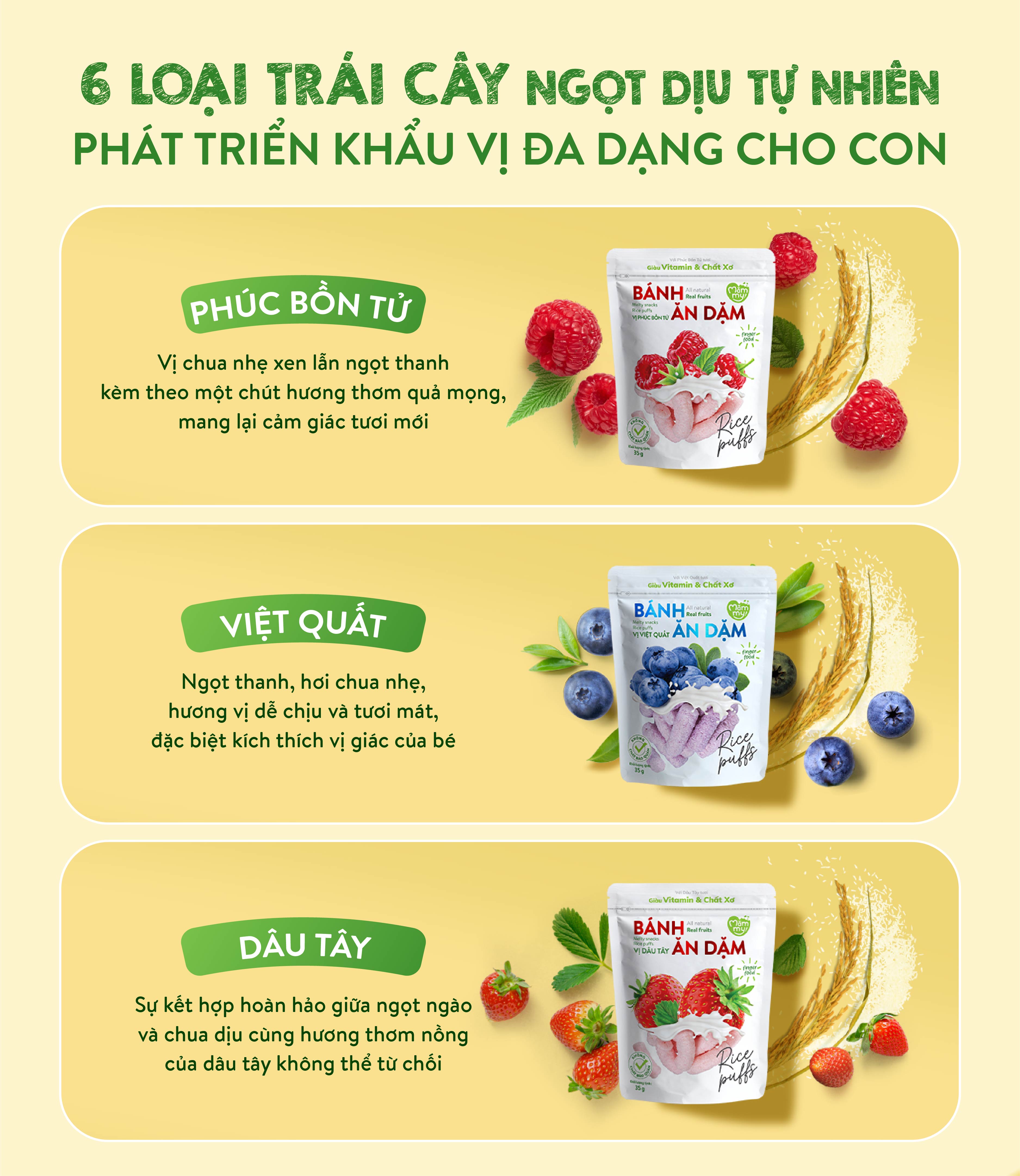 Mô tả Bánh ăn dặm Mămmy vị trái cây giàu vitamin và chất xơ thiết kế chống hóc, dạng que ngắn cho bé từ 6 tháng - 5