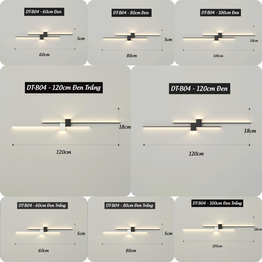 Mô tả Đèn Tường Energy Green Lighting DT-B04 - Hiện Đại - (60-80-100-120cm) - Trang Trí Phòng Khách / Phòng Ngủ - Mẫu Mới 2024 - 1