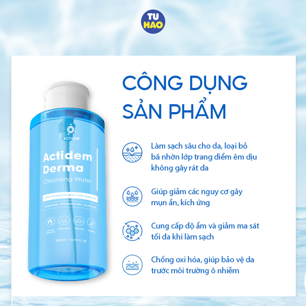 Mô tả Nước Tẩy Trang Actidem Derma Cleansing Water 500ml - Từ Hảo - 3
