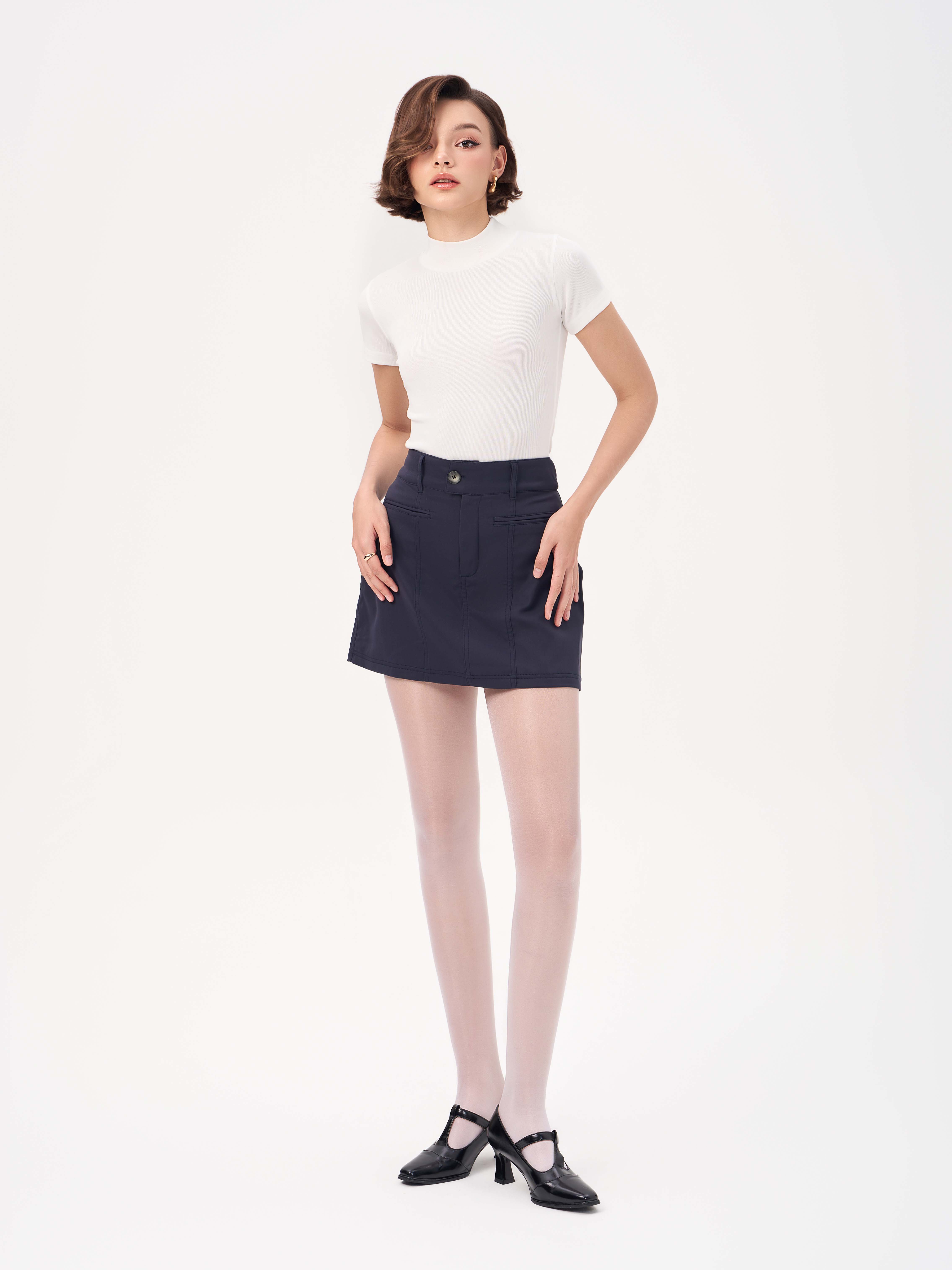 Mô tả RECHIC Áo thun ôm Chessy cơ bản chất cotton co giãn thoải mái - 3