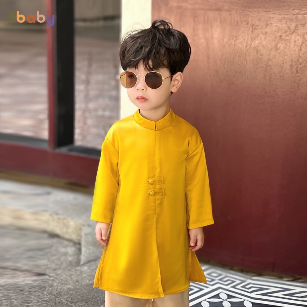 Mô tả Áo Dài Bé Trai Bé Gái Xẻ Tà 2 Khuy Fbaby Mặc Lễ Tết, Đi Chơi Thiết Kế Mềm Mại Cao Cấp An Toàn Cho Bé Small Gift Big Love - 3