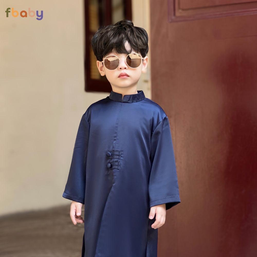 Mô tả Áo Dài Bé Trai Bé Gái Xẻ Tà 2 Khuy Fbaby Mặc Lễ Tết, Đi Chơi Thiết Kế Mềm Mại Cao Cấp An Toàn Cho Bé Small Gift Big Love - 4