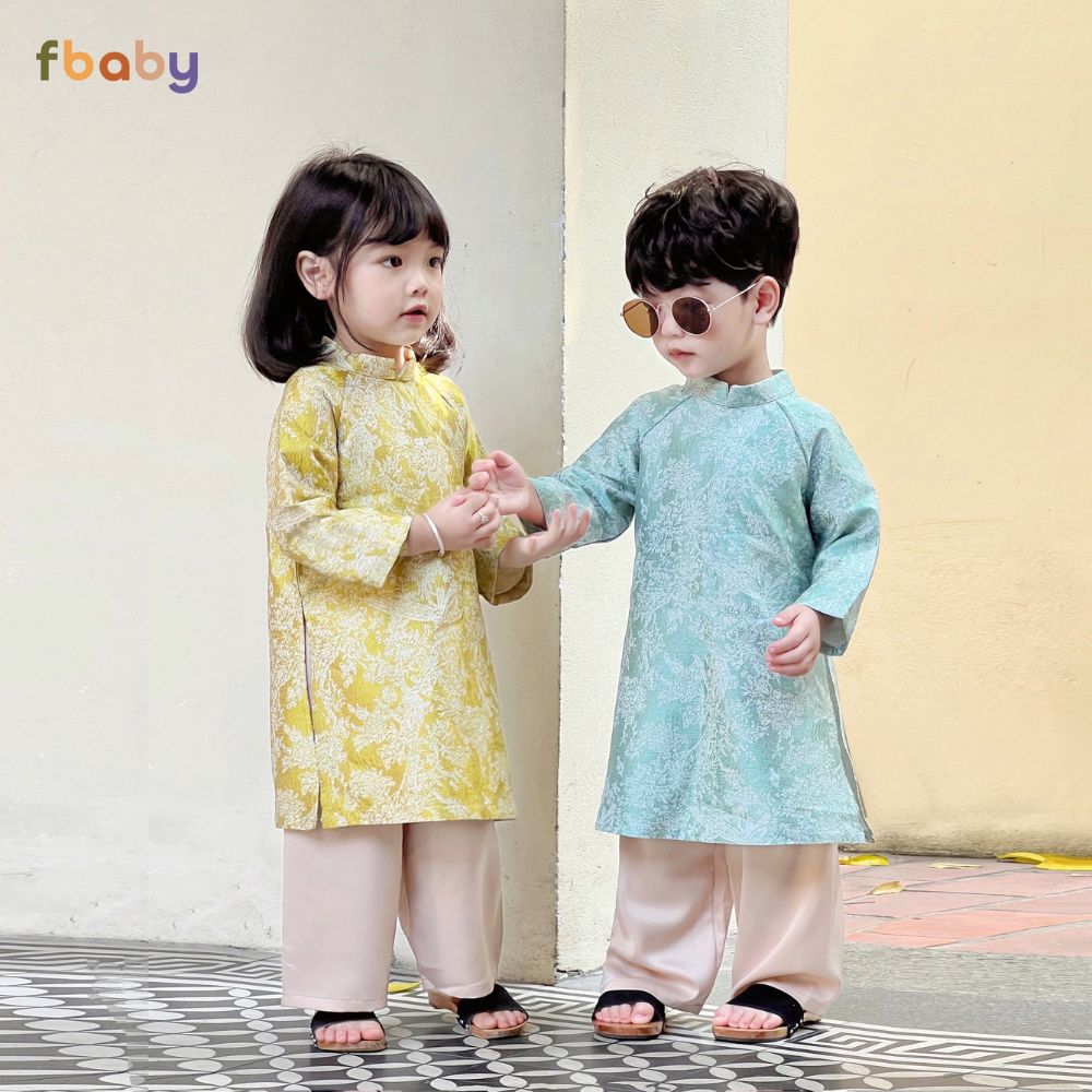 Mô tả Áo Dài Bé Trai Bé Gái Fbaby Thiết Kế Gấm Họa Tiết Cao Cấp Cho Bé Đi Chơi, Lễ Tết Chất Liệu An Toàn Cho Bé - 1