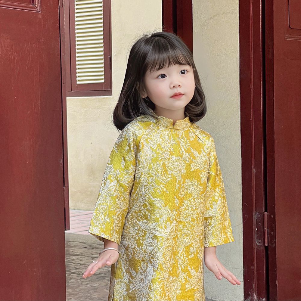 Mô tả Áo Dài Bé Trai Bé Gái Fbaby Thiết Kế Gấm Họa Tiết Cao Cấp Cho Bé Đi Chơi, Lễ Tết Chất Liệu An Toàn Cho Bé - 6