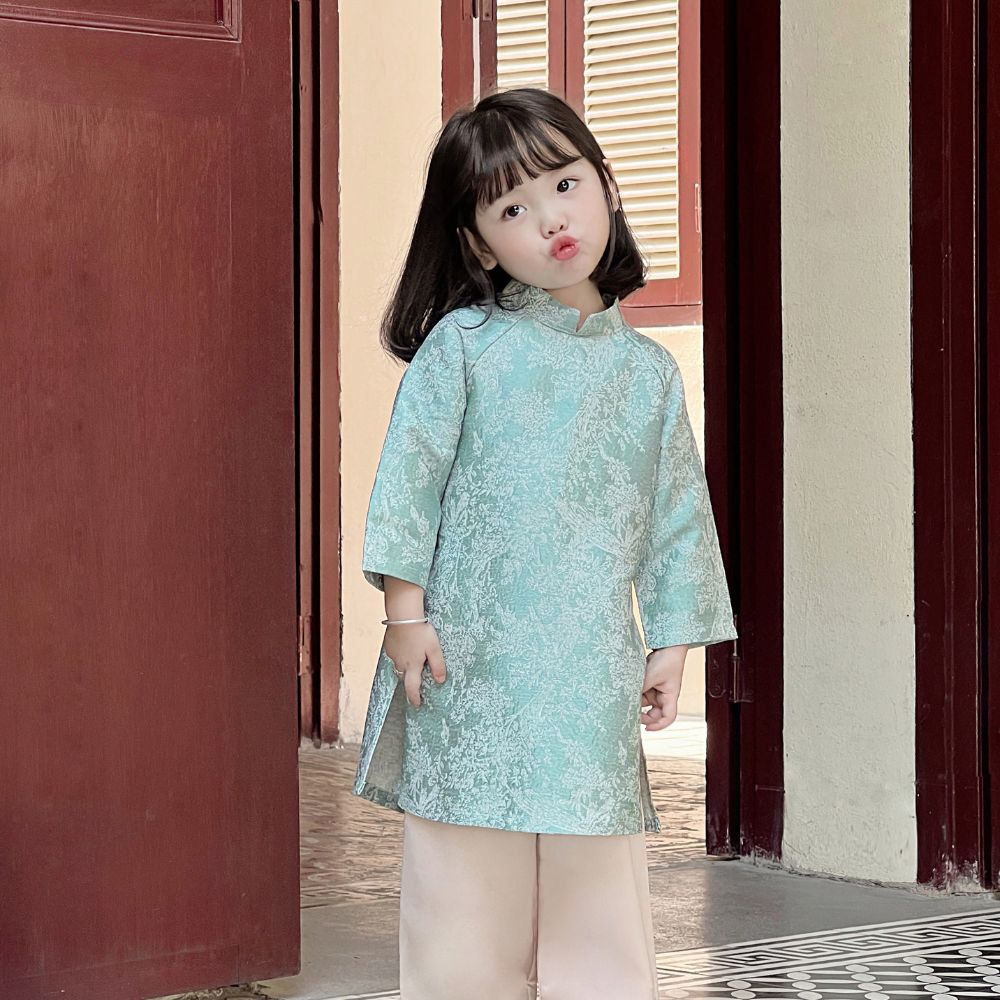 Mô tả Áo Dài Bé Trai Bé Gái Fbaby Thiết Kế Gấm Họa Tiết Cao Cấp Cho Bé Đi Chơi, Lễ Tết Chất Liệu An Toàn Cho Bé - 7