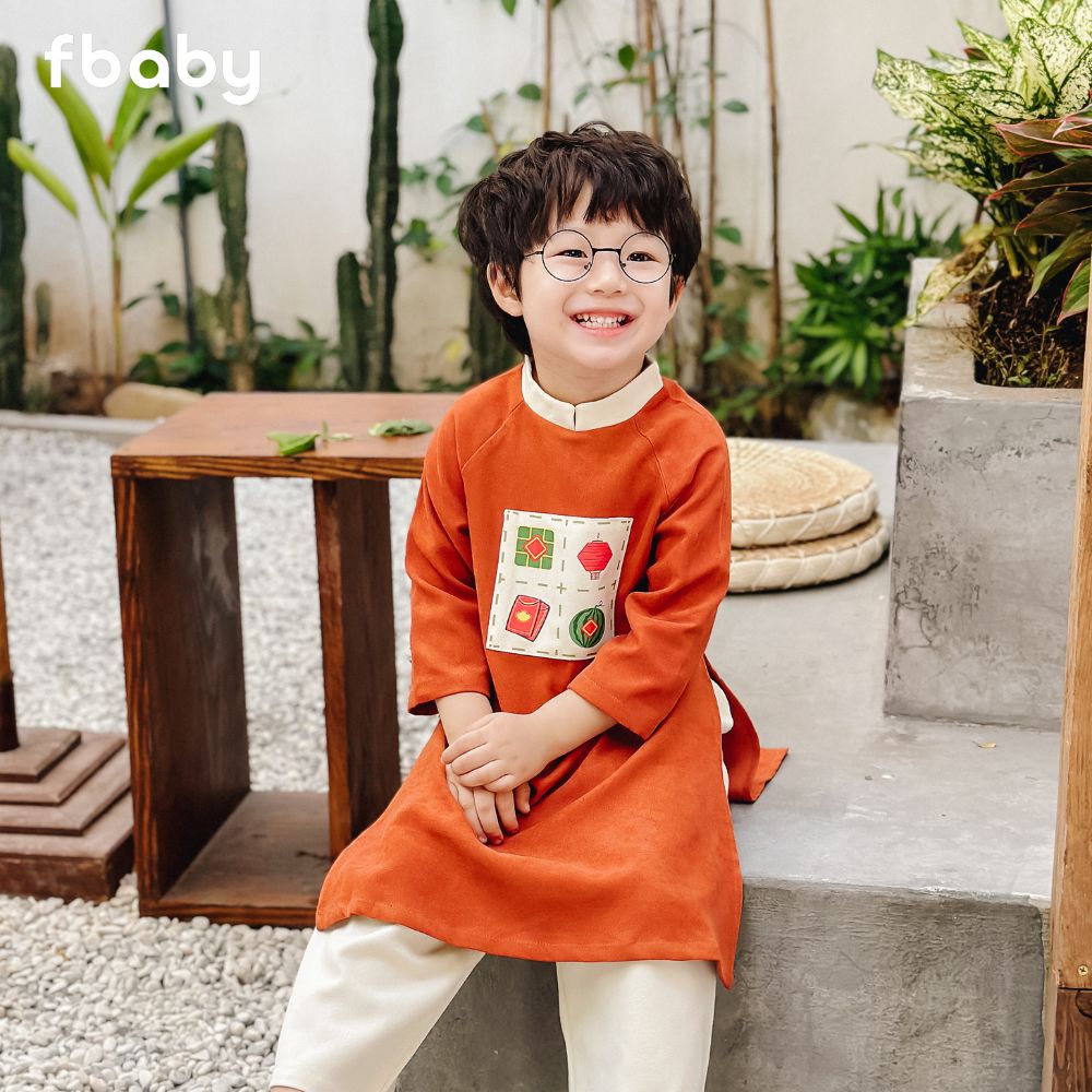 Mô tả Bộ áo dài bé trai in họa tiết truyền thống fbaby - FB0013 - 3