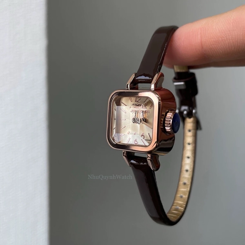 Mô tả Đồng hồ nữ Julius Hàn Quốc JA-496 dây da size mặt 2cm (Nâu) - 5