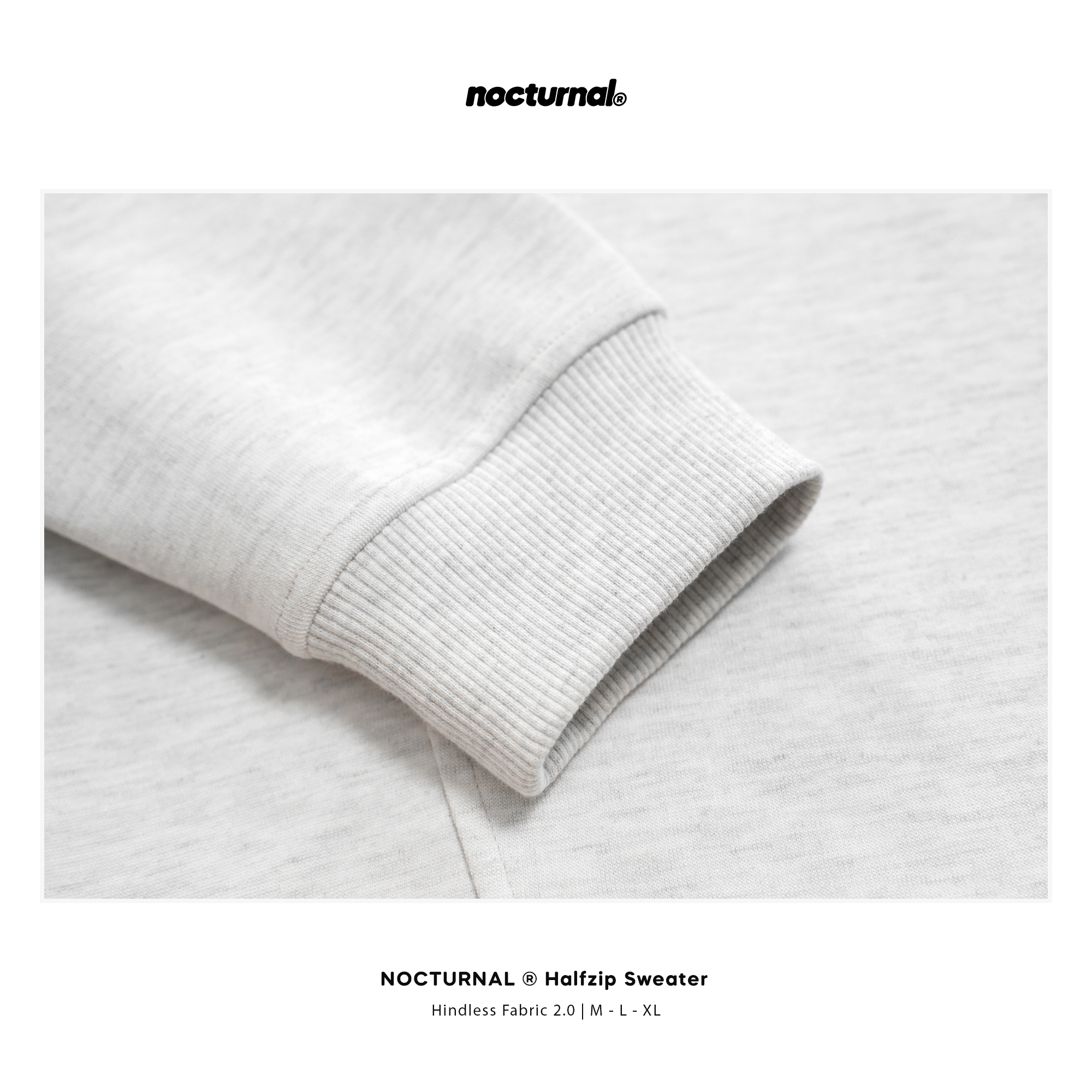 Áo Sweater NOCTURNAL Halfzip Sweater Vải Hindless Fabric 2.0 Unisex ...