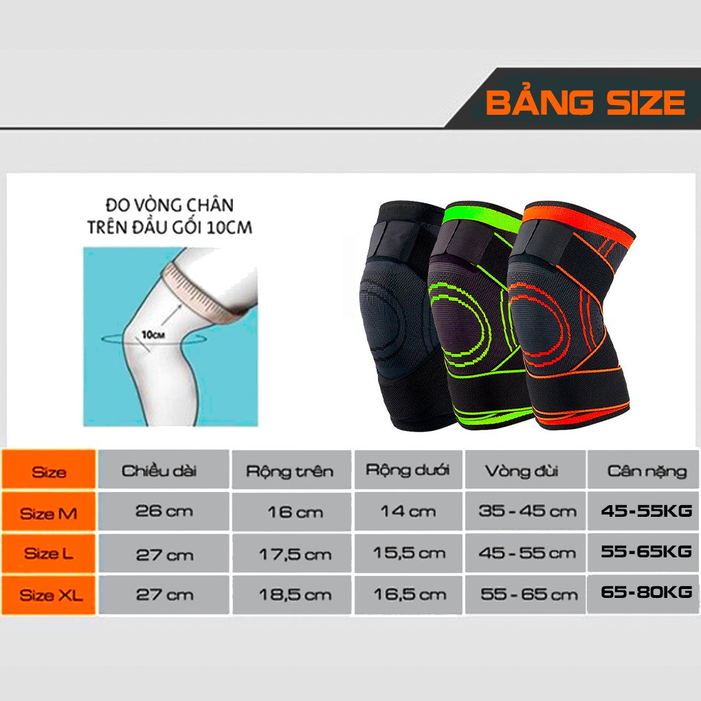 Mô tả Bó gối có dây quấn trợ lực vải dệt kim 3D thoáng khí Aolikes AL7720 - 1