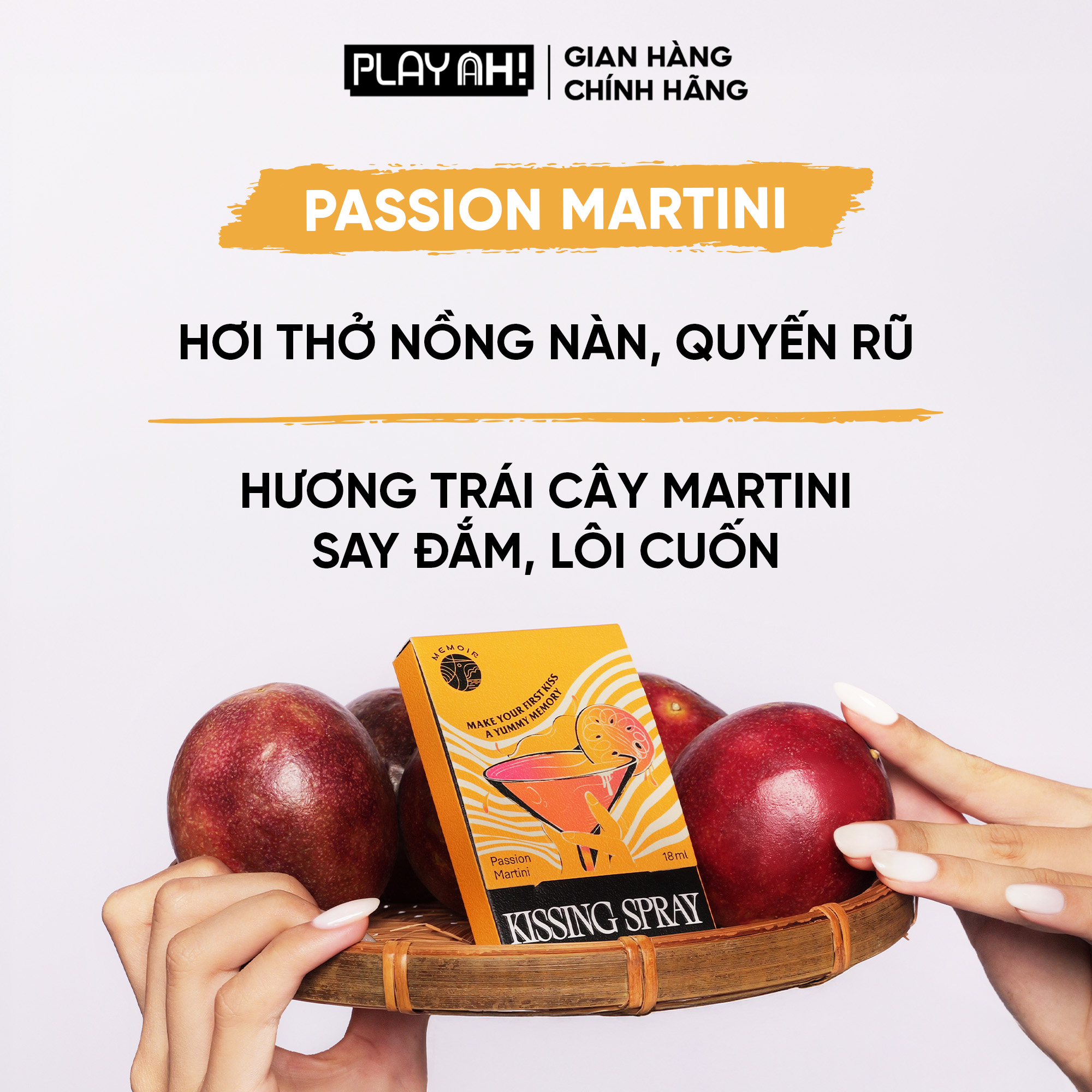 Mô tả Xịt Thơm Miệng Kissing Spray PlayAh! Memoir Hương Ectasy Mint Sảng Khoái / Passion Martini Quyến Rũ 18ml - 2