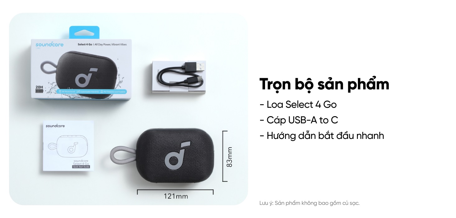 Mô tả Loa bluetooth soundcore Select 4 Go | Pin 20 giờ | Kháng bụi, nước IP67 - 8