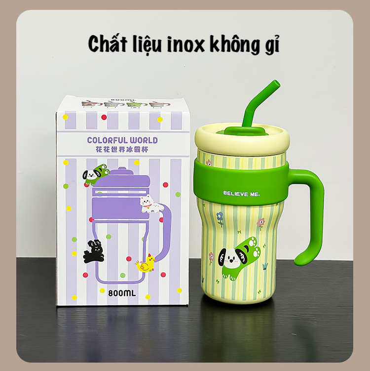 Mô tả Ly giữ nhiệt BELIEVE ME LEVIKA dung tích 800ML, chất liệu inox sus 316, chống rò rỉ - 8