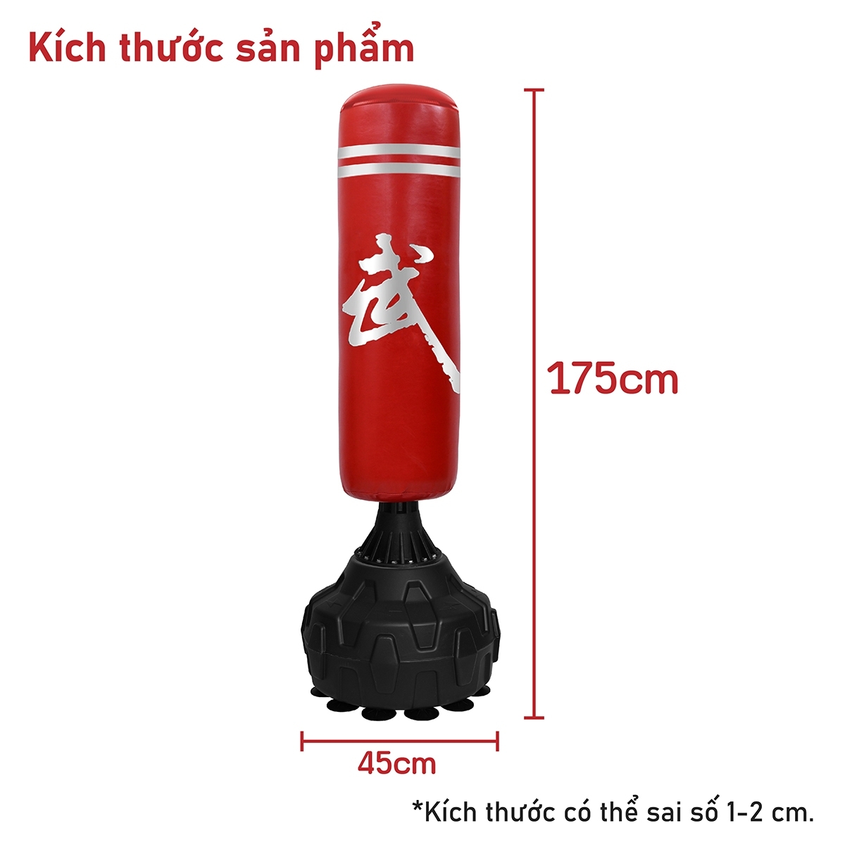 Mô tả BG Trụ tập luyện Boxing Pile BG026 hai màu Red/Black, hỗ trợ rèn luyện thể lục và cơ bắp - 5