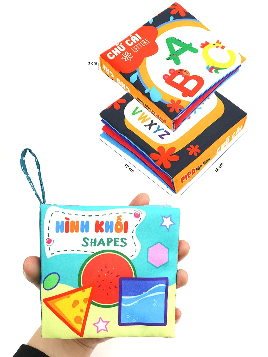 Mô tả Sách Vải Song Ngữ Việt Anh Phát Triển Tư Duy và Đa Giác Quan Cho Bé Sơ Sinh Size Nhỏ 12x12cm - PiPo Vietnam - 5