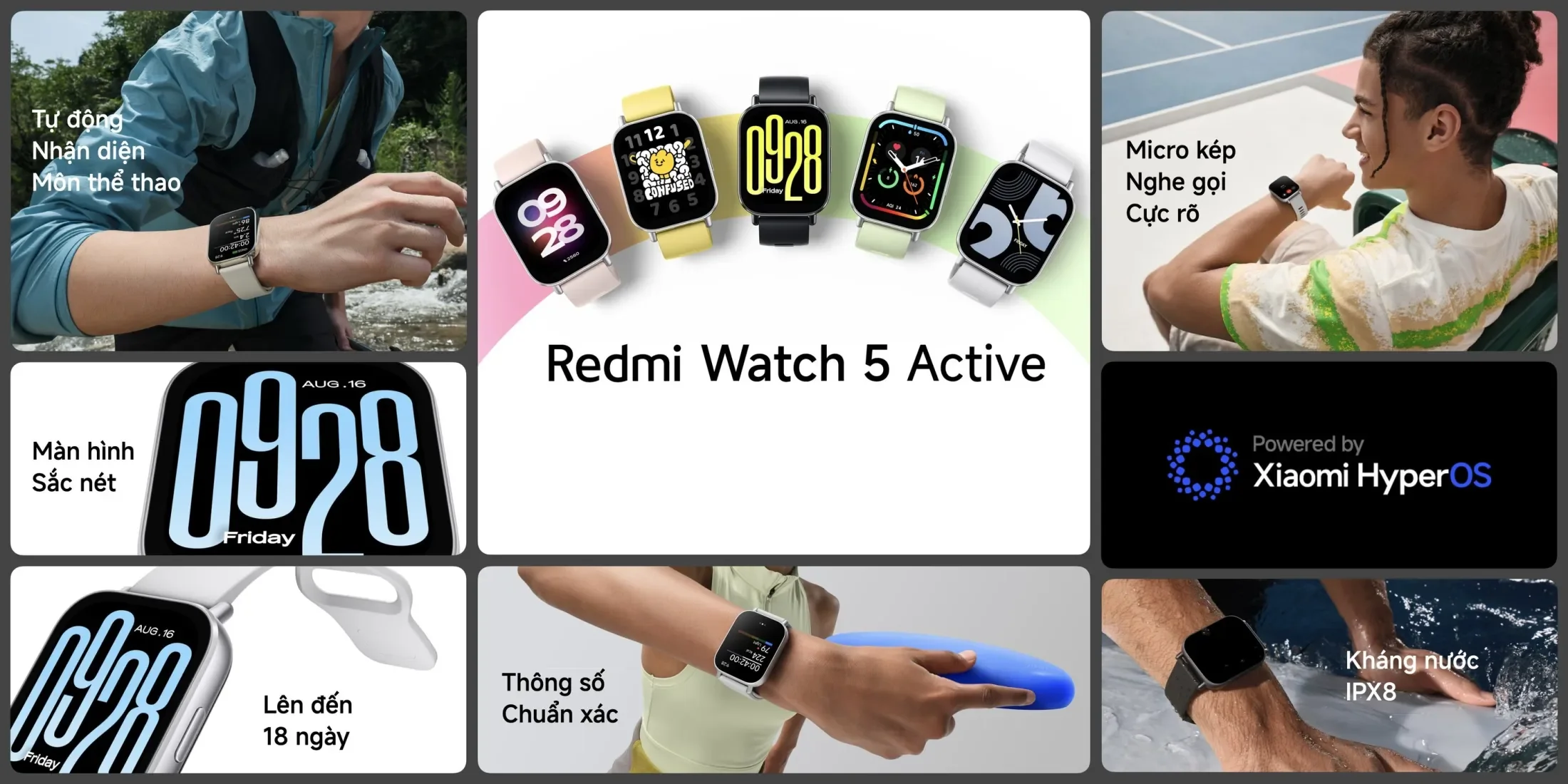 Mô tả Đồng Hồ Thông Minh Xiaomi Redmi Watch 5 ACTIVE / Watch 5 LITE | Nghe Gọi Bluetooth | Chống Nước | Bảo Hành 12 Tháng - 2