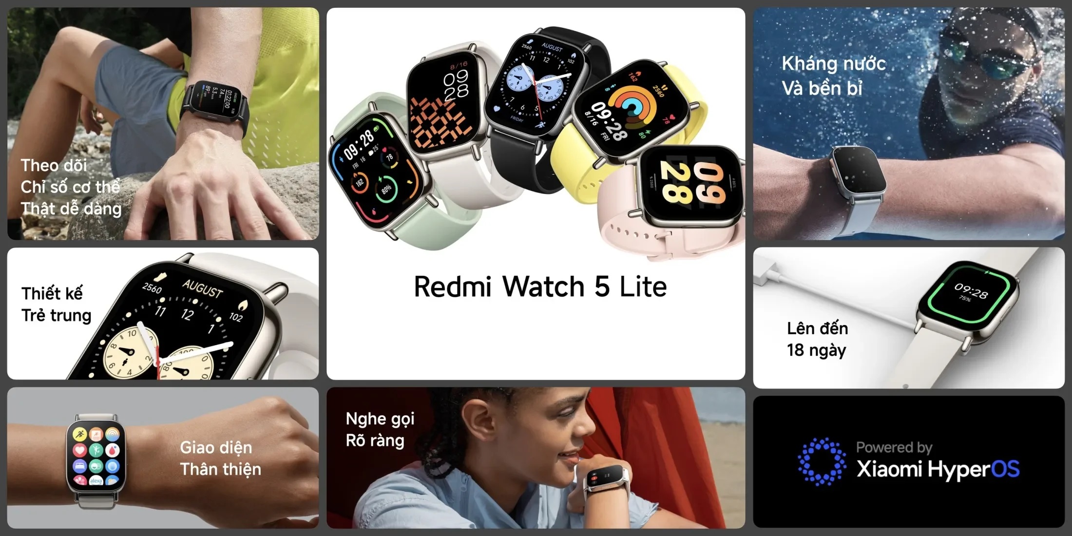 Mô tả Đồng Hồ Thông Minh Xiaomi Redmi Watch 5 ACTIVE / Watch 5 LITE | Nghe Gọi Bluetooth | Chống Nước | Bảo Hành 12 Tháng - 5