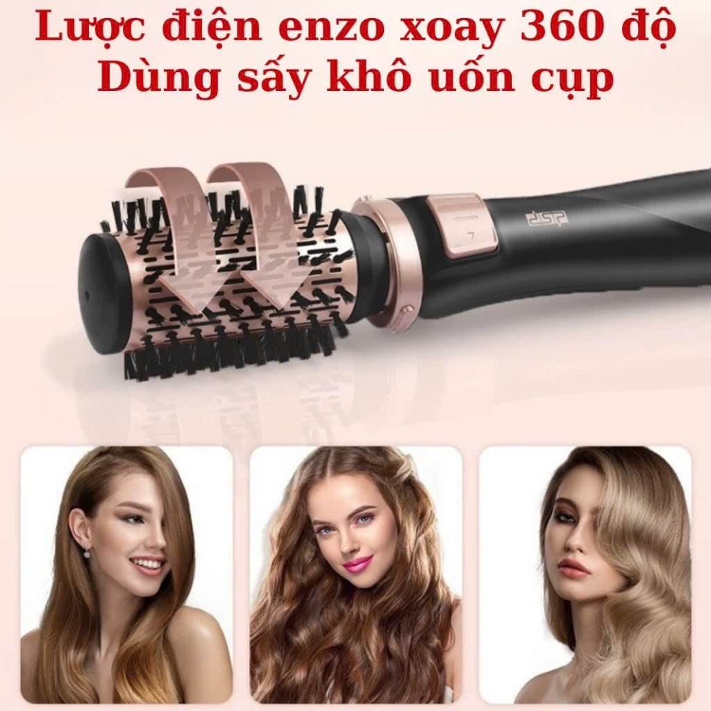 Mô tả Lược điện ENZO 743 thương hiệu ITALIA xoay 360 độ tự động đảo 2 chiều, 4in1 bh 5 năm - 5
