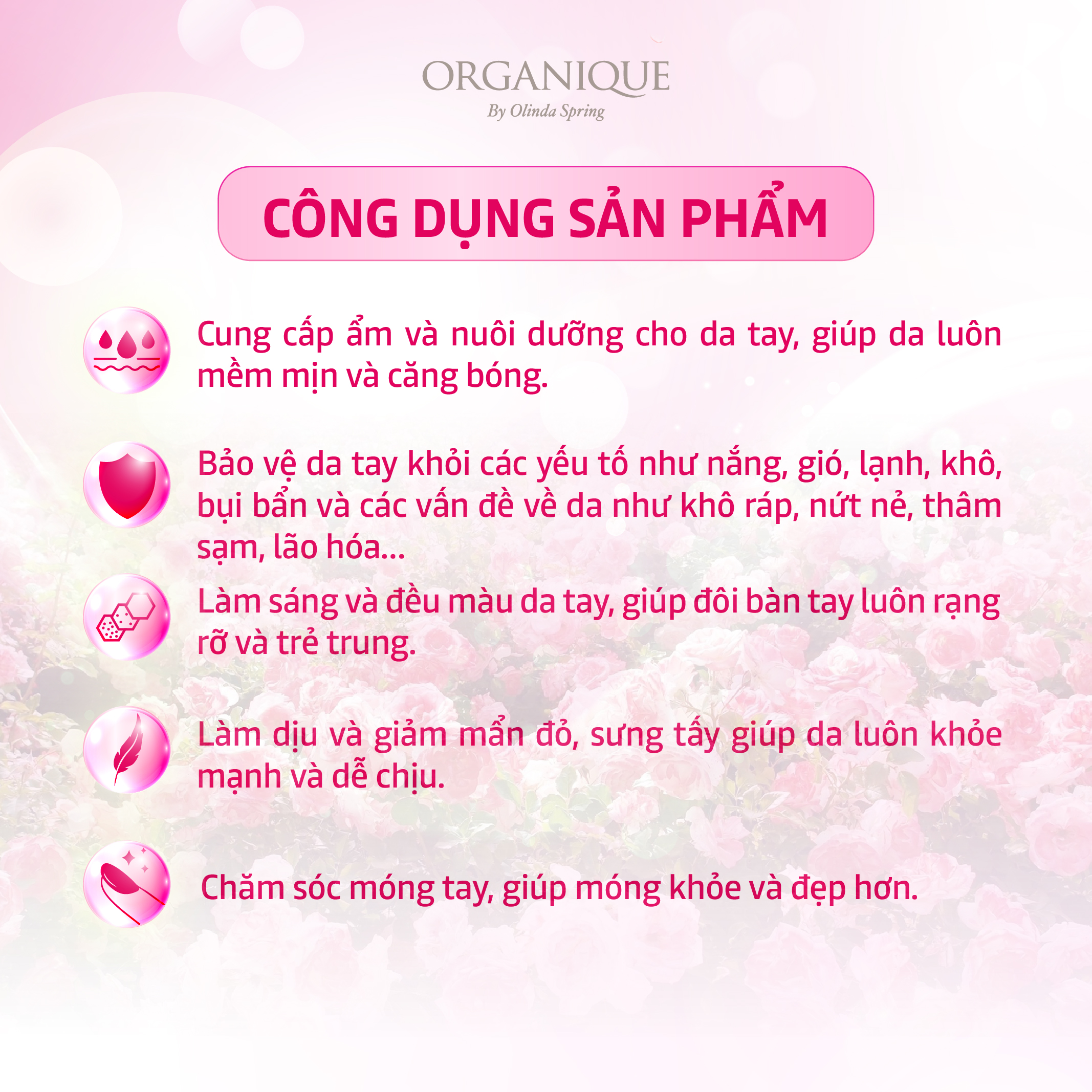 Mô tả Kem Dưỡng Da Tay Hương Hoa Thiên Nhiên Organique Giúp Dưỡng Ẩm, Giúp Mềm Mịn Da, Tránh Khô Nẻ Phù Hợp Mọi Loại Da - 75ml - 5