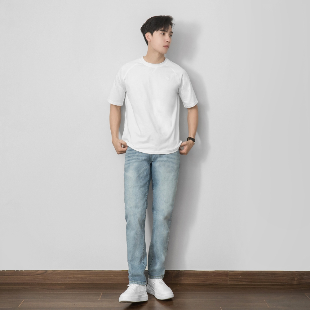 Mô tả Áo thun raglan cổ tròn BAMI HOME form rộng oversize phong cách năng động dành cho nam nữ AUN04 - 4