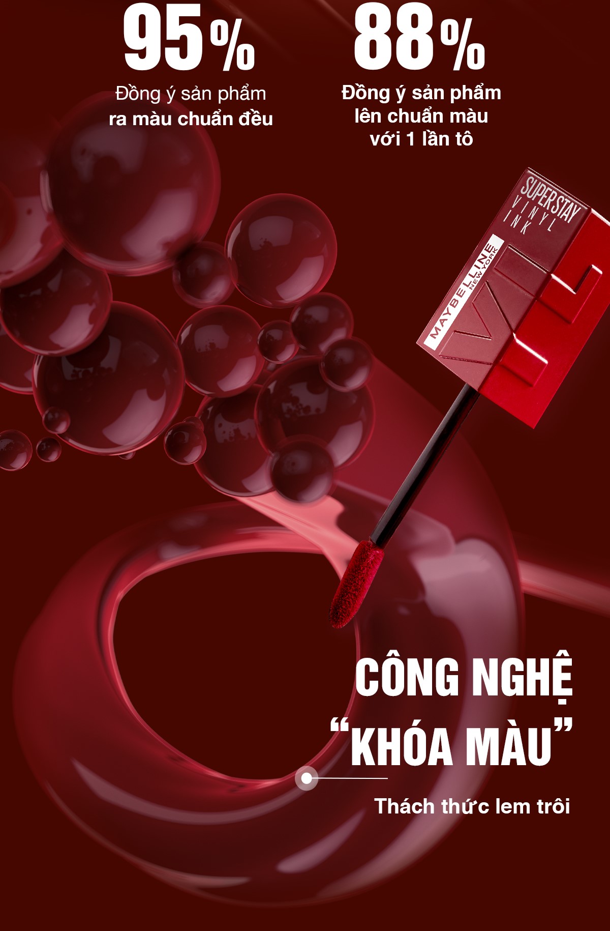 Mô tả Son Bóng Bền Màu Nhẹ Môi Superstay Vinyl Ink Maybelline New York 4.2ml - 4