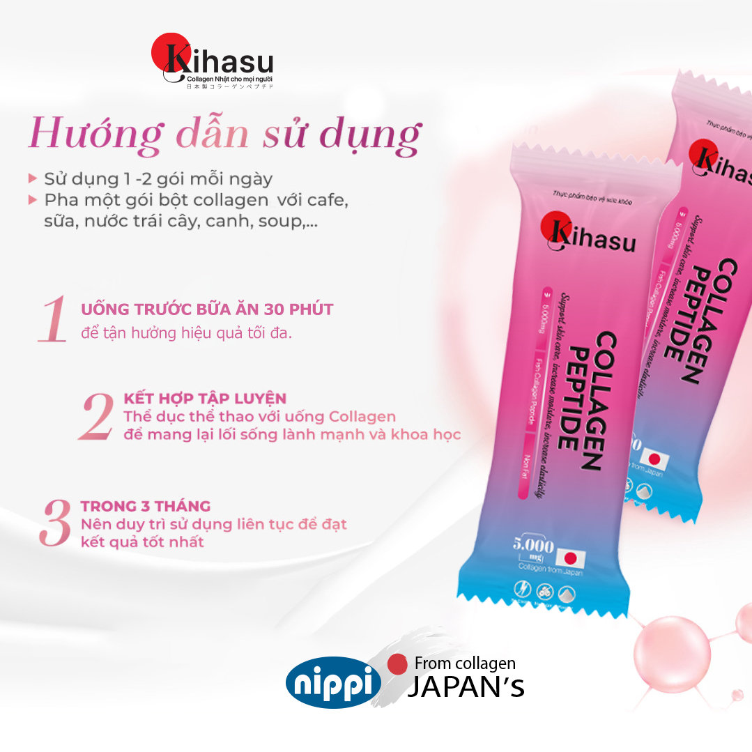 Mô tả Bột collagen peptide KIHASU: Mát da không nổi mụn với Collagen bột cao cấp nippi Japan da trẻ đẹp hơn - 2