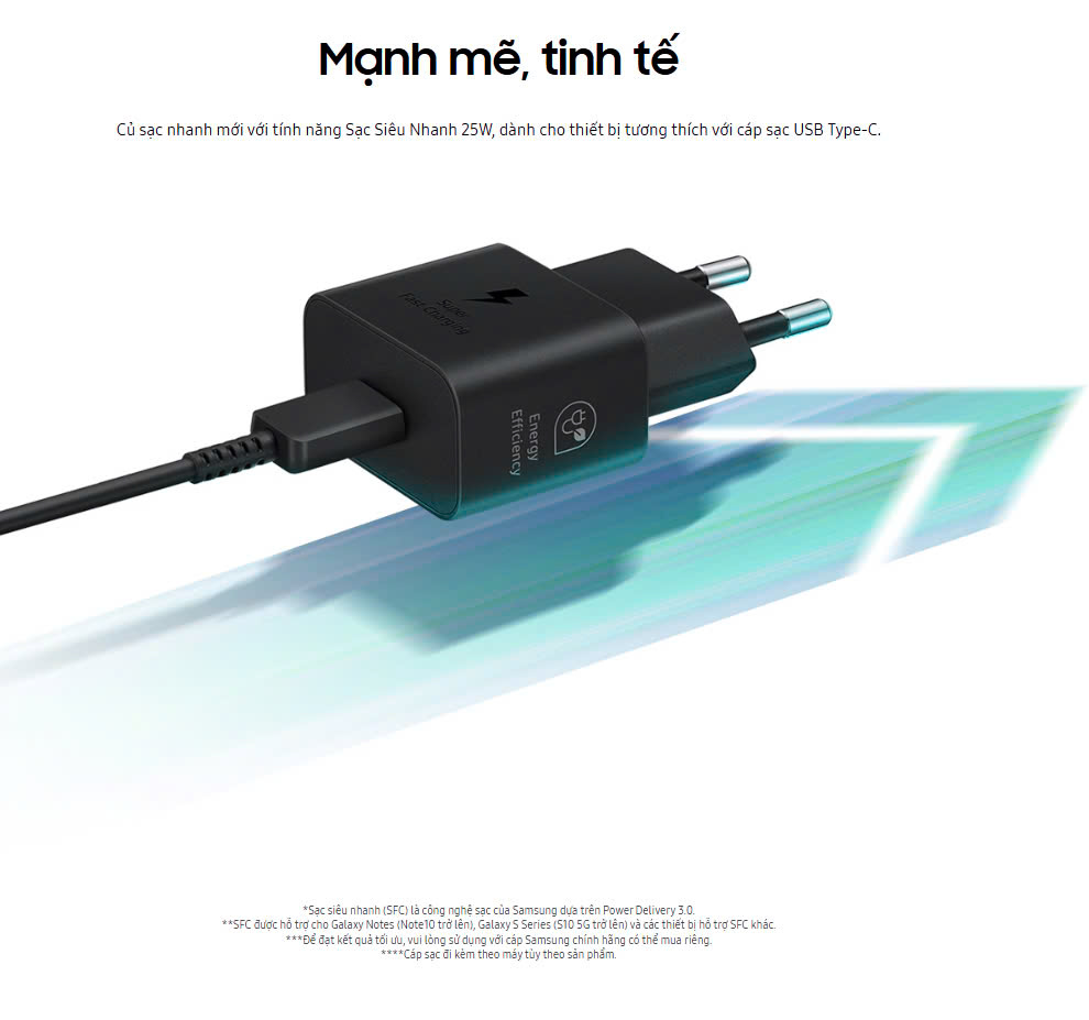 Mô tả Củ sạc nhanh 25W Samsung EP-T2510 | Cổng Type-C - Công nghệ GaN Power Delivery | Bảo hành 12 tháng - 1