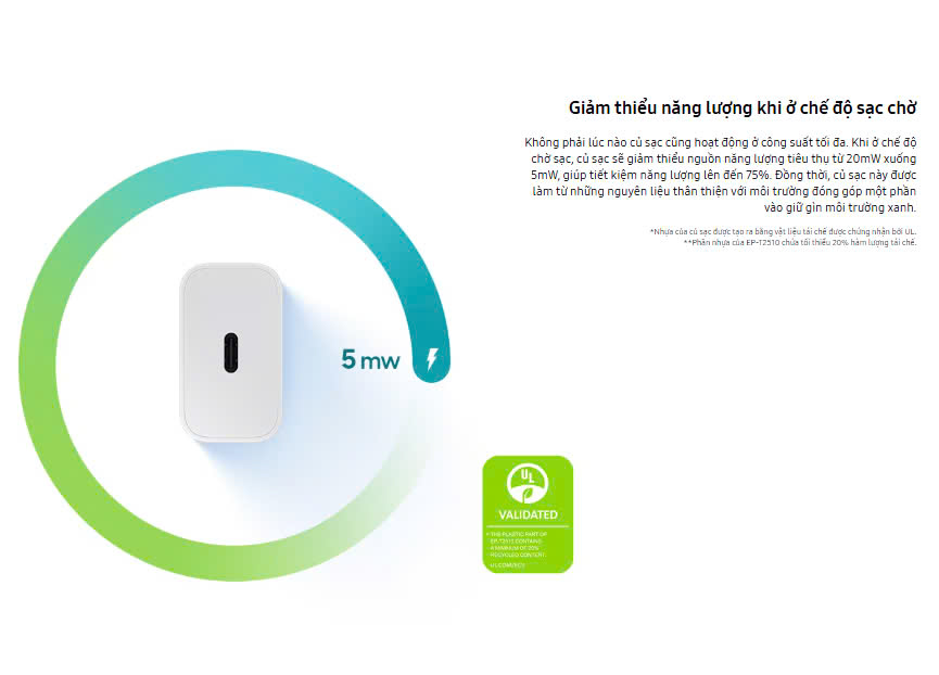 Mô tả Củ sạc nhanh 25W Samsung EP-T2510 | Cổng Type-C - Công nghệ GaN Power Delivery | Bảo hành 12 tháng - 3