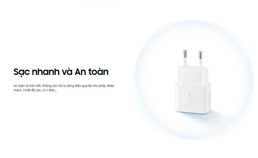 Mô tả Củ sạc nhanh 25W Samsung EP-T2510 | Cổng Type-C - Công nghệ GaN Power Delivery | Bảo hành 12 tháng - 4
