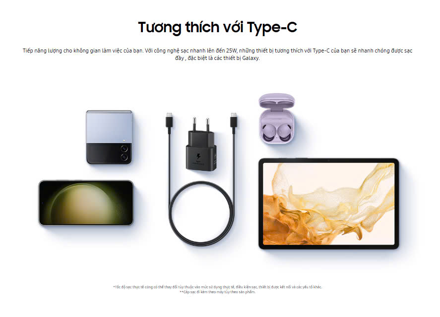 Mô tả Củ sạc nhanh 25W Samsung EP-T2510 | Cổng Type-C - Công nghệ GaN Power Delivery | Bảo hành 12 tháng - 5