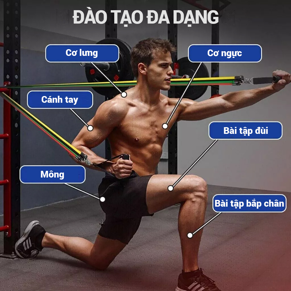 Mô tả OneTwoFit 11 Cái /bộ Dây Kháng Lực Cơ Thể Tập Thể Dục Dây Chống Tập Yoga PilatesThể Dục Thiết Bị - 6