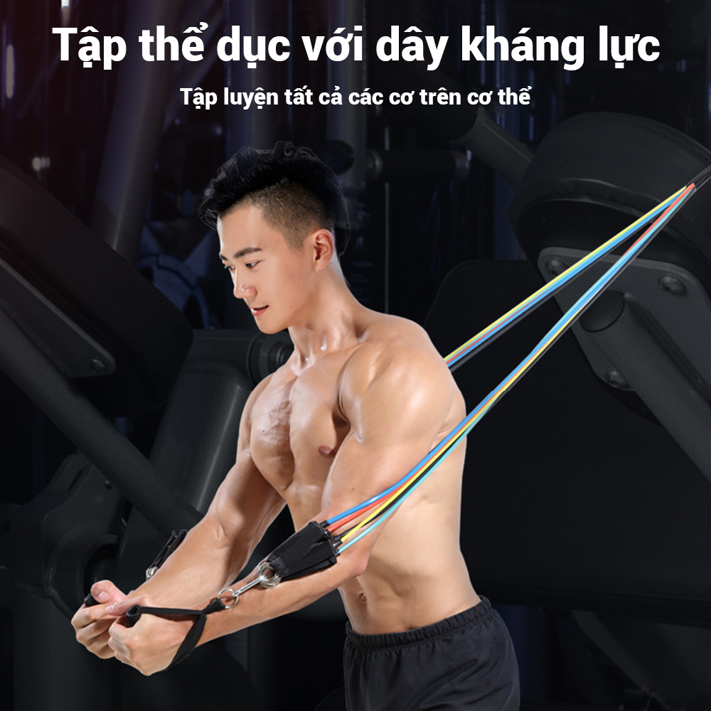 Mô tả OneTwoFit 11 Cái /bộ Dây Kháng Lực Cơ Thể Tập Thể Dục Dây Chống Tập Yoga PilatesThể Dục Thiết Bị - 3