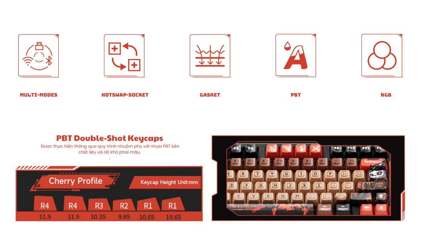 Mô tả Bàn phím AKKO 5098B Wasteland Survival (RGB / Hotswap / Akko V3 Piano Pro) - 2