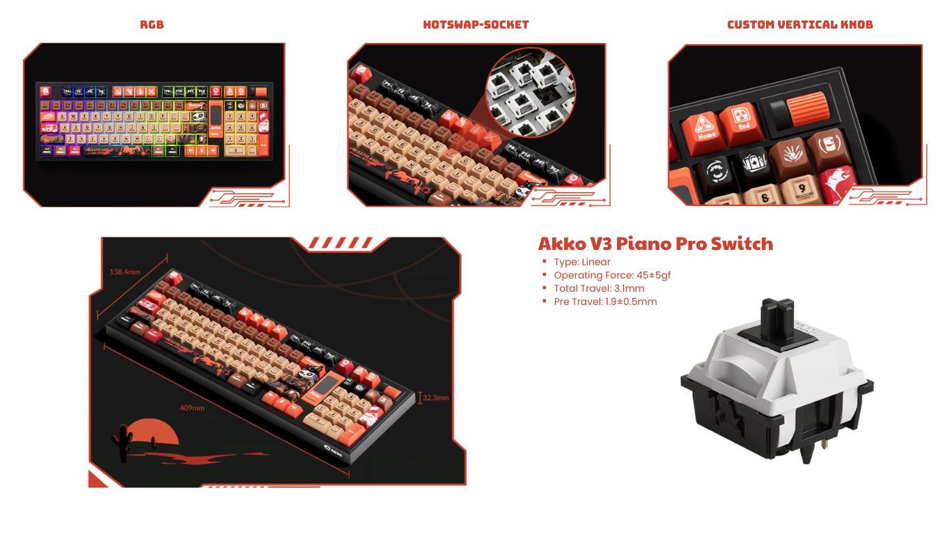 Mô tả Bàn phím AKKO 5098B Wasteland Survival (RGB / Hotswap / Akko V3 Piano Pro) - 5