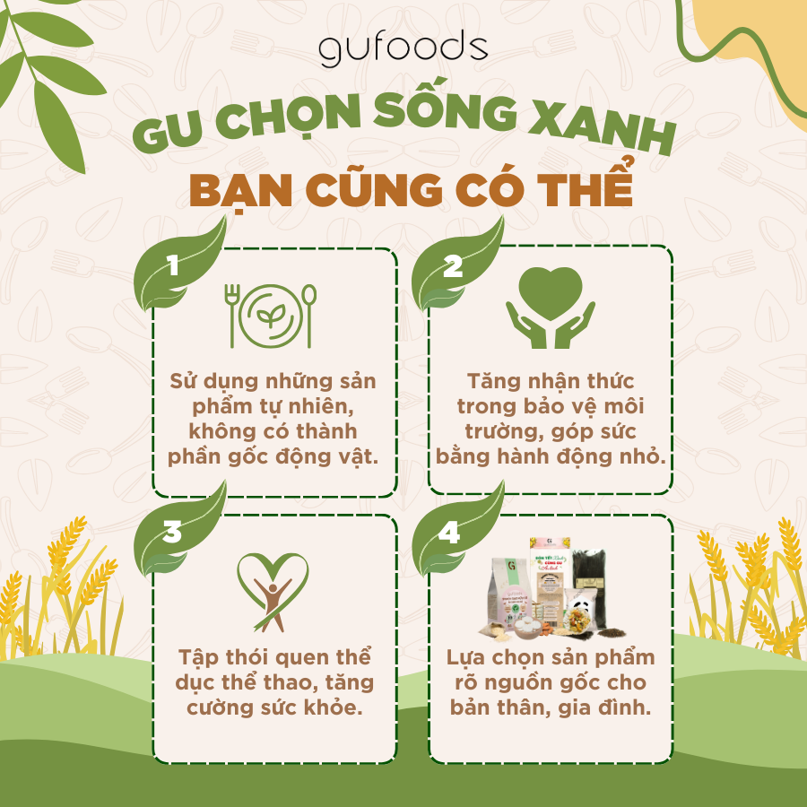 Mô tả Combo 3 túi Gạo sạch GUfoods (Mỗi túi 1kg) - Đài thơm / Japonica hữu cơ - Dẻo mềm, Thơm nhẹ, Ngon cơm - 11