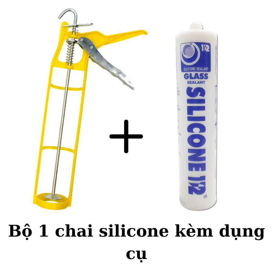 Mô tả Keo dán silicone + dụng cụ bắn keo, keo dán kính, bể cá, dán gỗ dán tường,.. chống thấm nước - 1