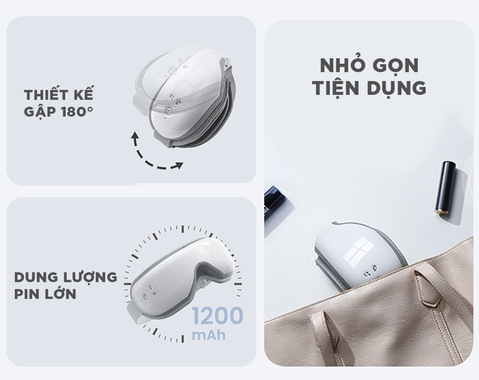 Mô tả Máy Massage Mắt Cao Cấp KINGTECH KY-925 Mát xa Túi Khí Kèm Nhiệt, Tích Hợp Bluetooth - Chính Hãng - 9