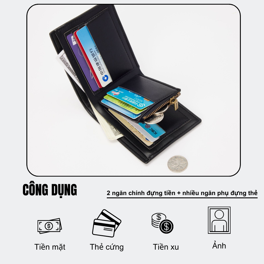 Mô tả Ví Nam MANDU Dáng Ngang Thời Trang Da Xước Cao Cấp Nhiều Ngăn Tiện Dụng MD05 FULLBOX - 4