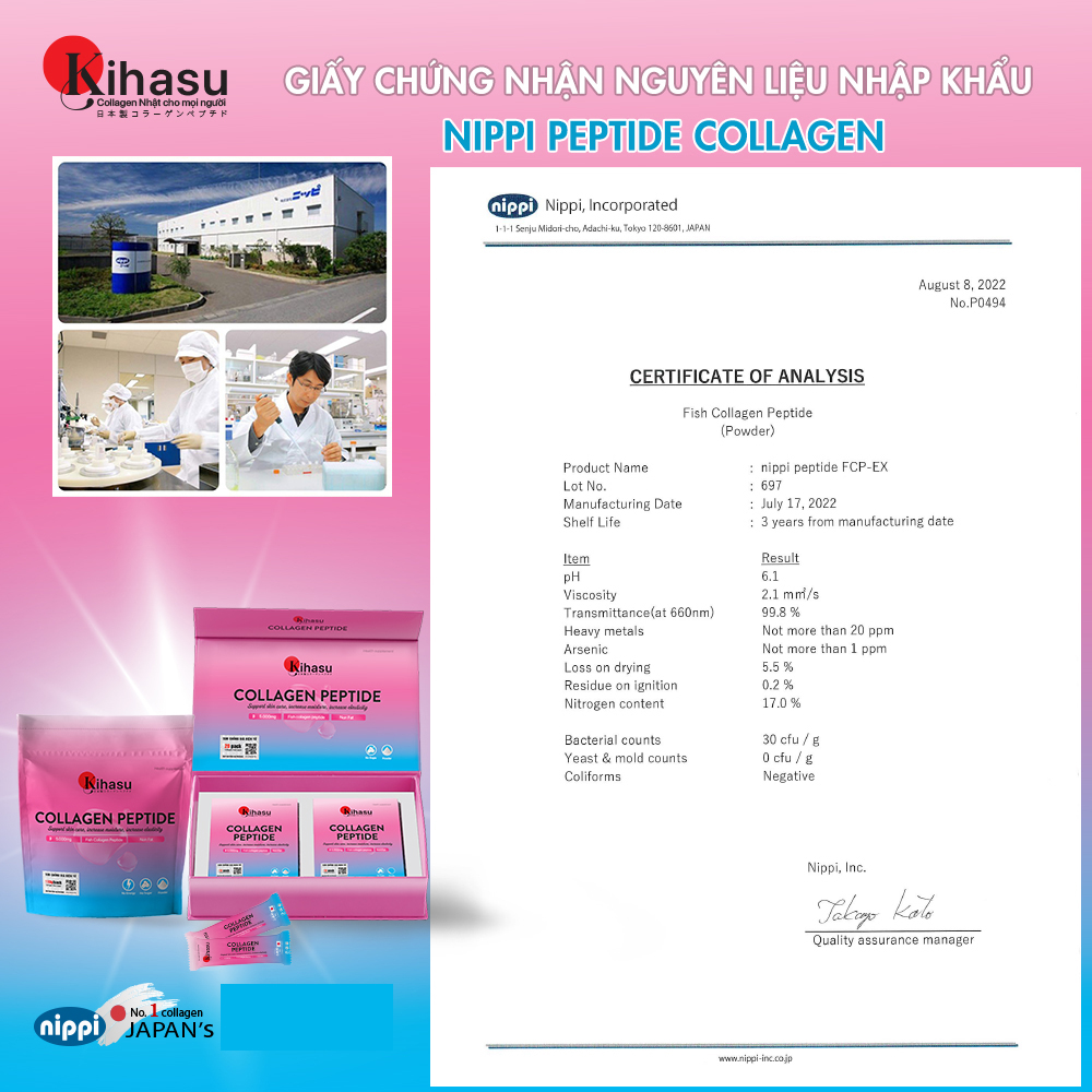 Mô tả Combo bột Kihasu collagen peptide: giúp sáng da, trắng da bạn, mờ nám sạm đốm nâu trên da - 3