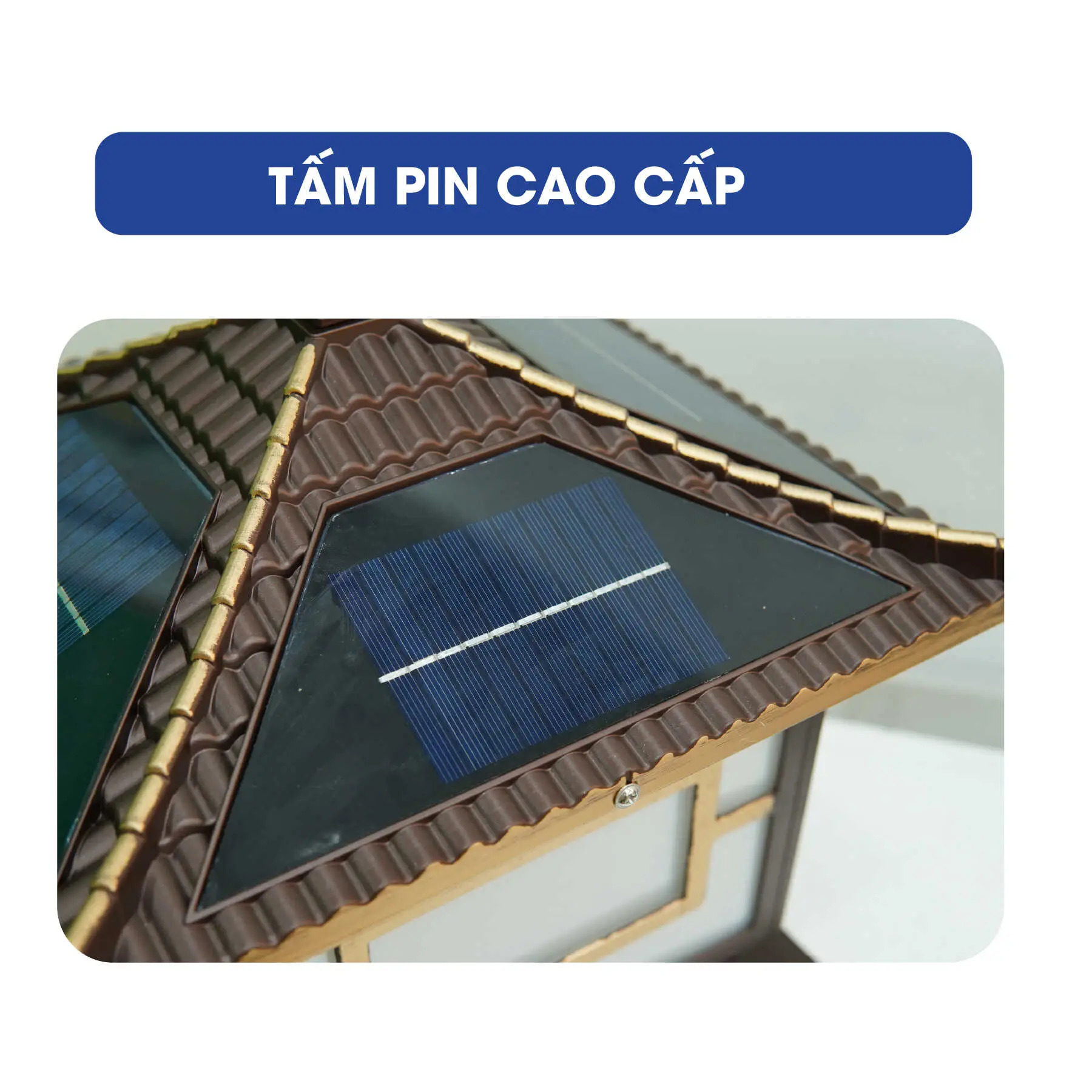 Mô tả Đèn Trụ Cổng Năng Lượng Mặt Trời TP SOLAR TP-TC30 30x30x38cm , Đèn Vuông Có Mái ,Chống Nước IP68 - Bảo Hành Chính Hãng - 4