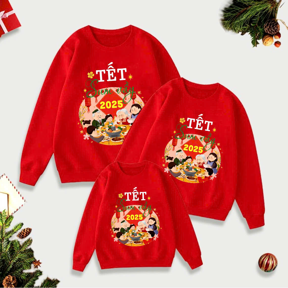áo hoodie tết 2025, áo tết thu đông gia đình 2025, áo nỉ tết 2025 có size  4XL chất nỉ bông ấm | Shopee Việt Nam