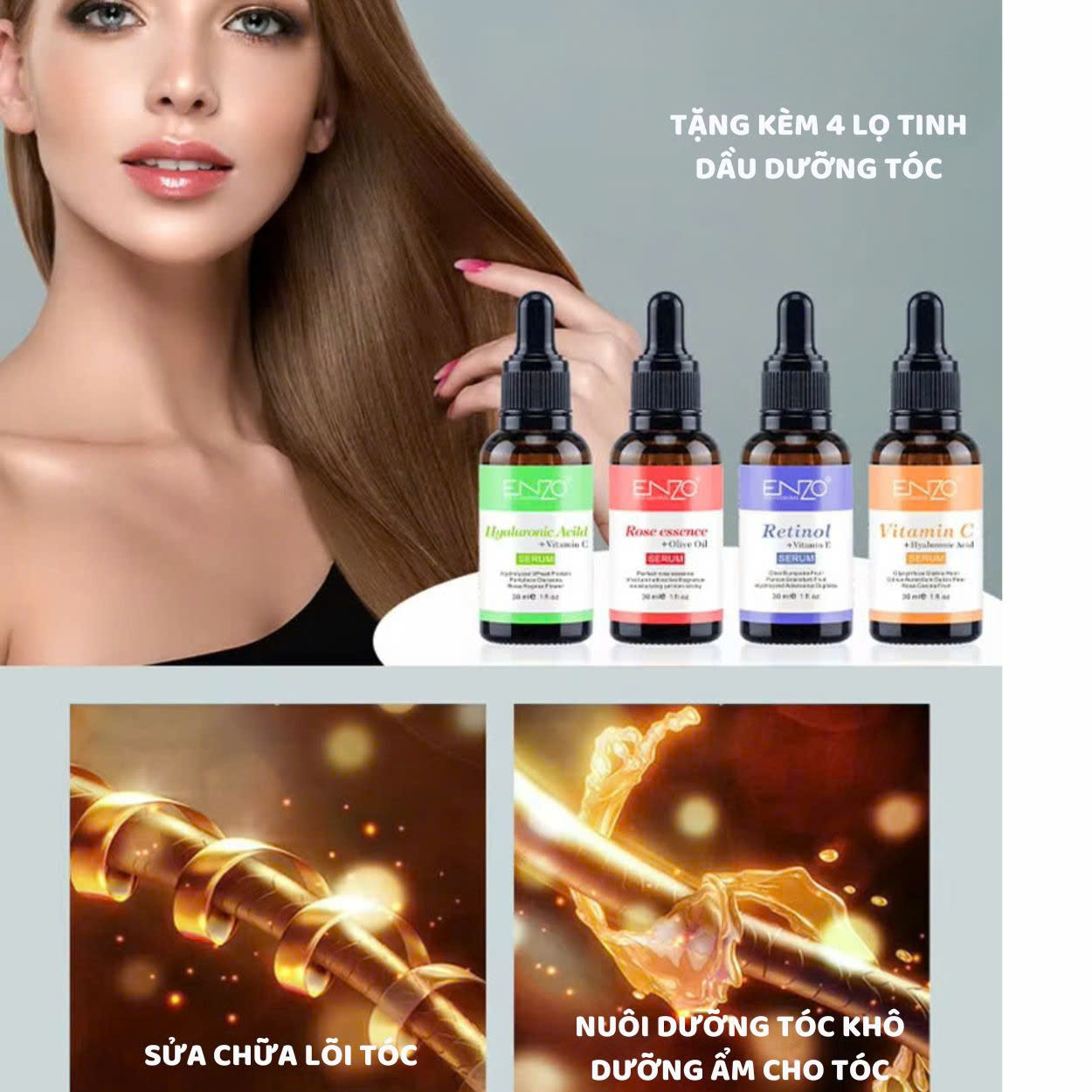 Mô tả Máy sấy tóc cao cấp ENZO 8003, với công nghệ ION âm cho mái tóc bóng mượt tự nhiên BH 5 Năm - 1