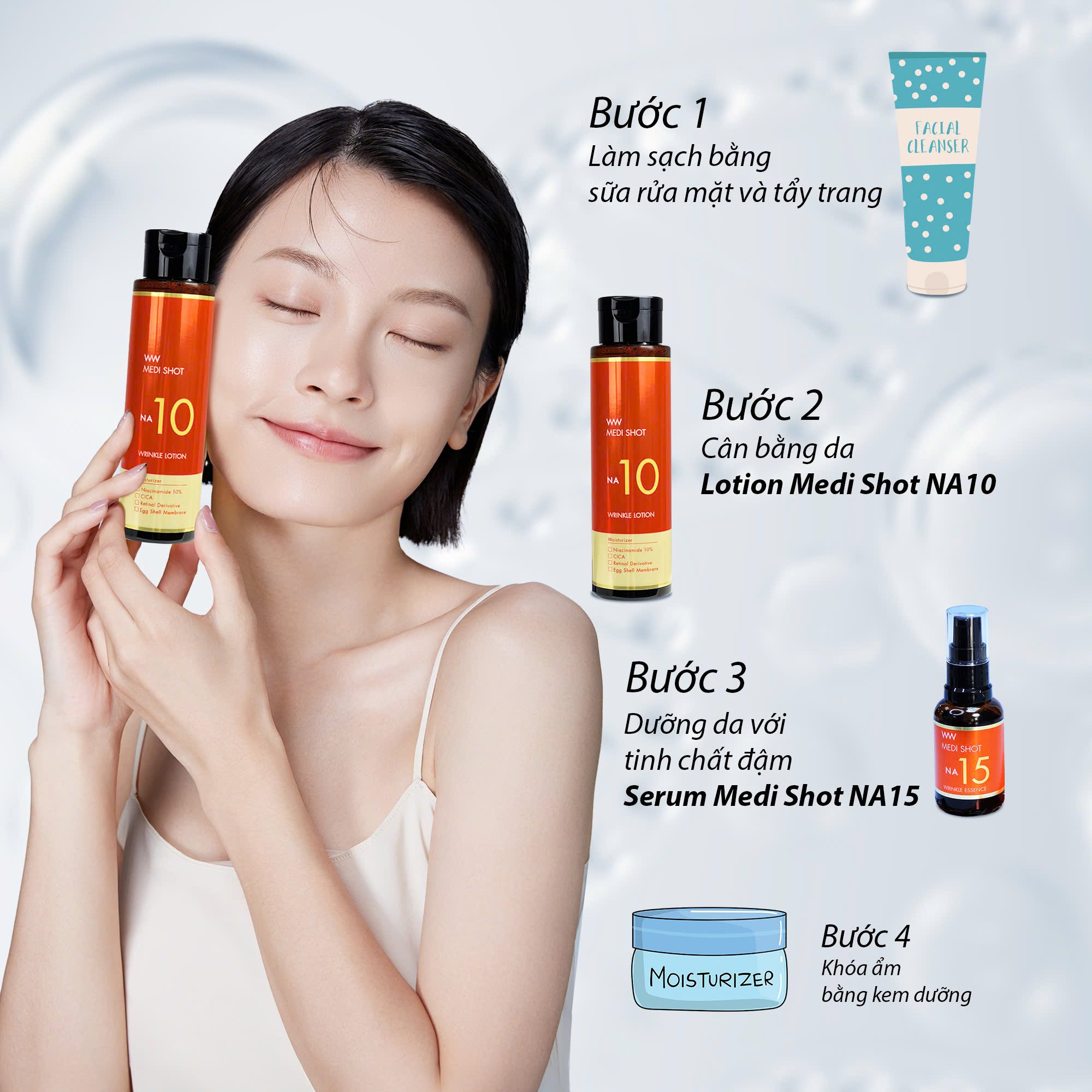 Mô tả Nước Hoa Hồng Dưỡng Sáng Làm Mịn Da Niacinamide 10% Lotion NA10 MEISHOKU 180ML - 7