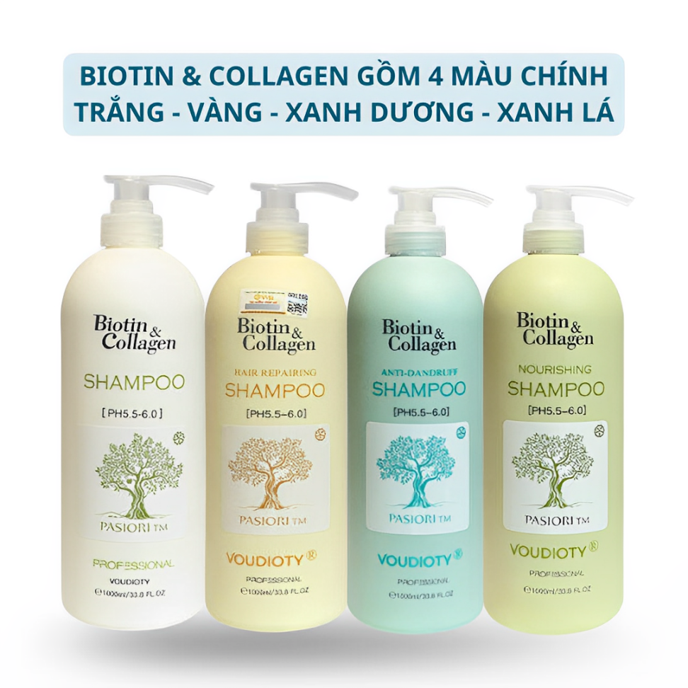 Mô tả Cặp Gội Xả BIOTIN COLLAGEN VOUDIOTY Giảm Rụng Tóc, Phục Hồi Hư Tổn, Giảm Gàu 500/1000ml - 1