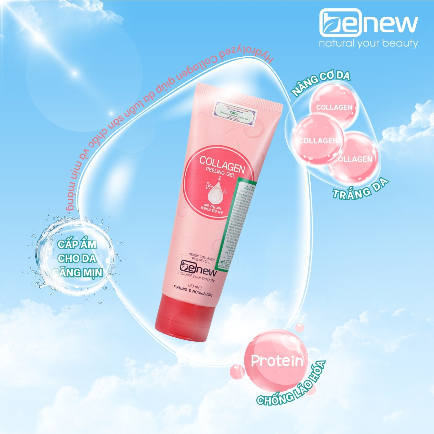 Mô tả Kem tẩy tế bào chết Collagen BENEW Collagen Peeling Gel 120ml TAC Sạch sâu - 1