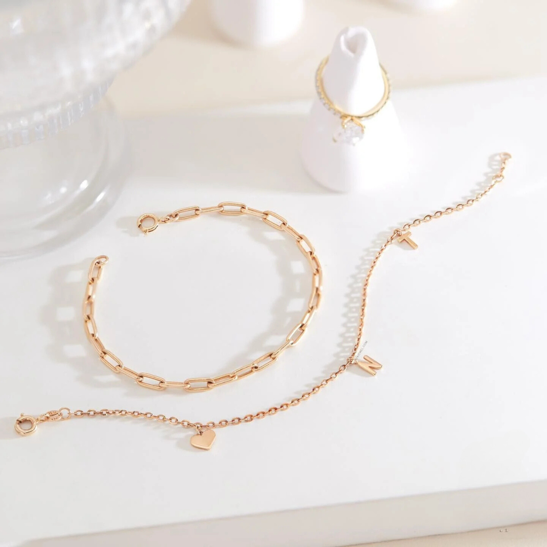 Mô tả Vòng tay bạc nam nữ mắc xích vuông cá tính mạ vàng 18k Gix Jewel - 1
