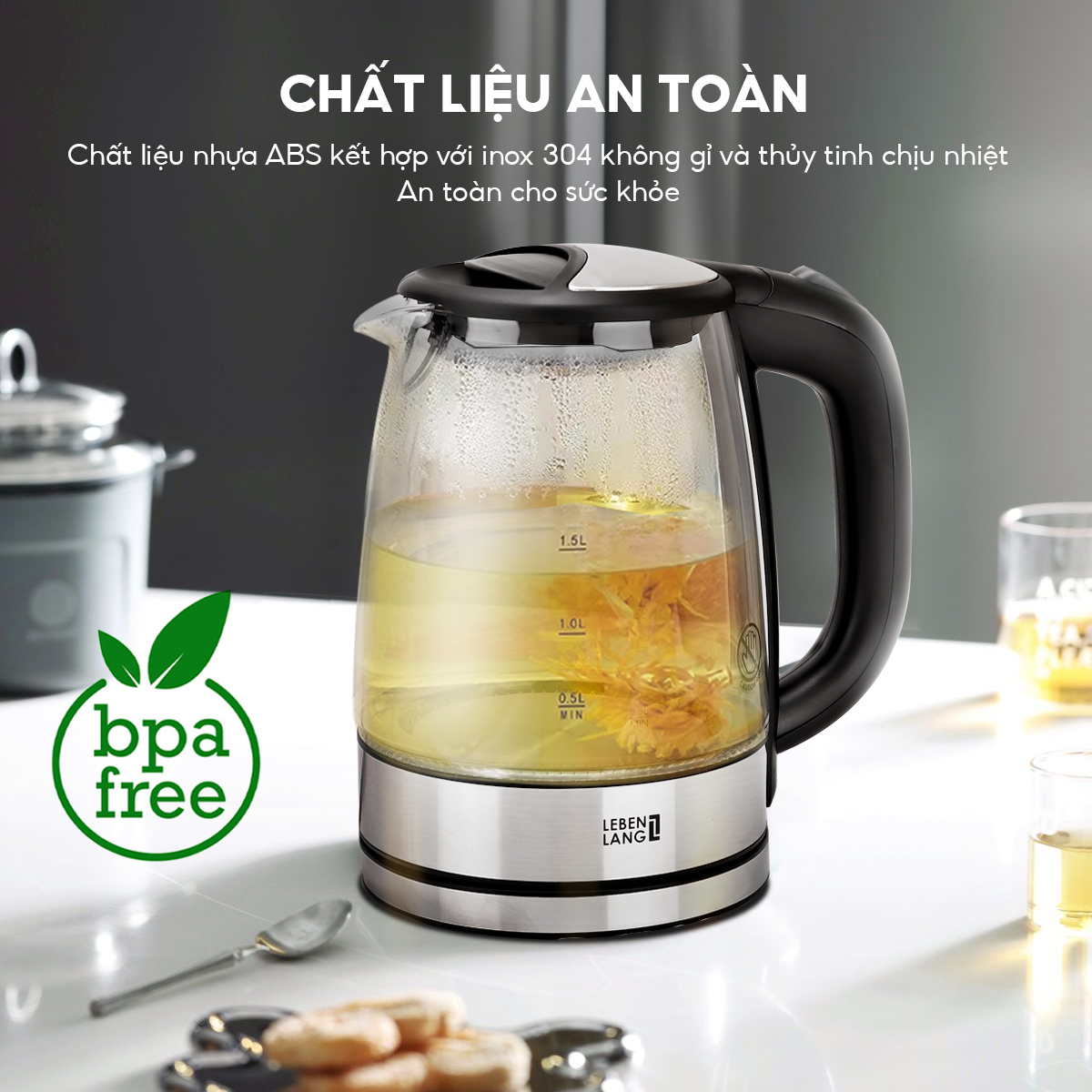Tính năng tự ngắt an toàn ấm siêu tốc Lebenlang LBL2879